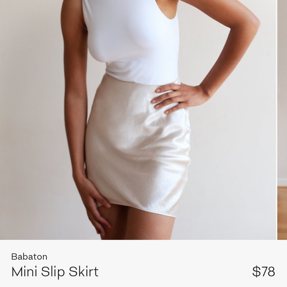 NWT Babaton Aqua Mini Slip Skirt - Picture 6 of 8